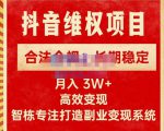 新版抖音维权项目每单利润1000+,合法合规,长期稳定,月入3W+价值1999元-知一资源网