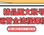 精品图文账号运营全流程课程 从0到100教你做图文账号-知一资源网