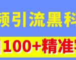 视频引流黑科技玩法,不花钱推广,视频播放量达到100万+,每日100+精准客源-知一资源网
