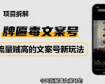 2023抖音快手毒文案新玩法，牌匾文案号，起号快易变现-知一资源网