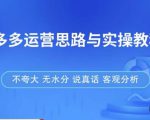 拼多多店铺运营思路与实操教程,快速学会拼多多开店和运营,少踩坑,多盈利-知一资源网