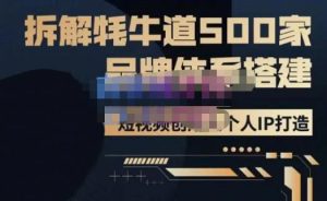 牛牛·500家餐饮品牌搭建&短视频深度解析，拆解牦牛道500家品牌体系搭建-知一资源网