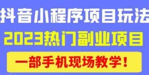 抖音小程序9.0新技巧,2023热门副业项目,动动手指轻松变现-知一资源网
