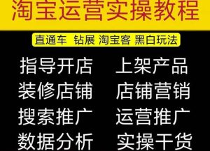 2023淘宝开店教程0基础到高级全套视频网店电商运营培训教学课程-知一资源网