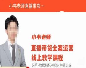 小韦老师直播带货运营线上教学,起号-数据指标-投流-主播训练-知一资源网
