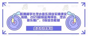 听潮阁学社汽水音乐项目实操课全流程,2023超级蓝海项目,汽水音乐推广,0粉丝也能做-知一资源网