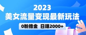 2023美女流量变现最新玩法，0粉撸金，日赚2000+，实测日引流300+-知一资源网