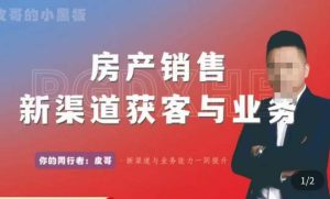 皮哥·房产销售新渠道获客与业务,打造新时代房产经纪达人,助力行业新人成长为业内精英-知一资源网