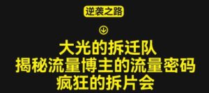 大光的拆迁队(30个片),揭秘博主的流量密码,疯狂的拆片会-知一资源网