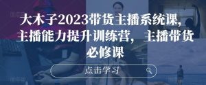 大木子2023带货主播系统课,主播能力提升训练营,主播带货必修课-知一资源网