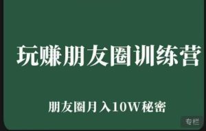 玩赚朋友圈系统课,朋友圈月入10W的秘密,7天系统图文课程-知一资源网