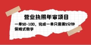 营业执照年审项目,一单50-100,完成一单只需要5分钟,保姆式教学-知一资源网