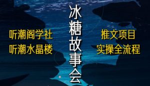 听潮阁学社听潮水晶楼抖音冰糖故事会项目实操,小说推文项目实操全流程,简单粗暴!-知一资源网