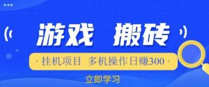 游戏挂机挂机项目,多机操作,日赚300【揭秘】-知一资源网