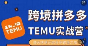 大鹏出海·拼多多跨境temu运营指导,开店注册+选品+核价上架,日出千单实战课-知一资源网