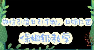 微信互推圈半自动引流方案,矩阵操作日引千人思路【详细视频教程】-知一资源网