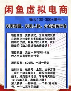 外边收费600多的闲鱼新玩法虚似电商之拼多多助力项目，单号100-300元-知一资源网
