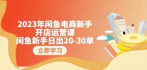 2023年闲鱼电商新手开店运营课:闲鱼新手日出20-30单(18节-实战干货)-知一资源网