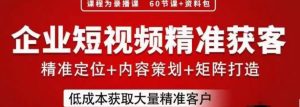 流量为王,企业短视频精准获客,手把手分享实战经验,助力企业低成本获客-知一资源网