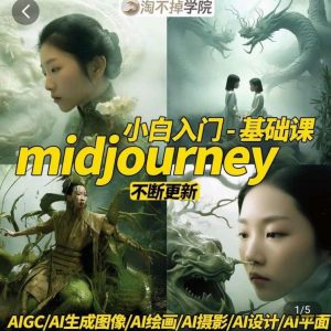淘不掉学院·midjourney小白入门基础,AI摄影+AI设计+AI绘画-AIGC作图-知一资源网