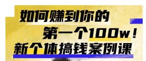 群响新个体钱搞案例库,可直以接抄作业的新体个搞钱案例库,如何赚到你的第一个100w-知一资源网