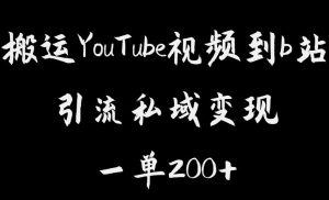 搬运YouTube视频到b站,引流私域一单利润200+,几乎0成本!【揭秘】-知一资源网