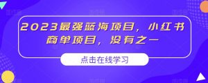 2023最强蓝海项目,小红书商单项目,没有之一【揭秘】-知一资源网