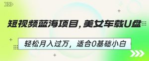 短视频蓝海项目,美女车载U盘,轻松月入过万,适合0基础小白【揭秘】-知一资源网
