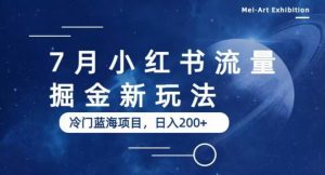 7月小红书流量掘金最新玩法,冷门蓝海小项目,日入200+【揭秘】-知一资源网