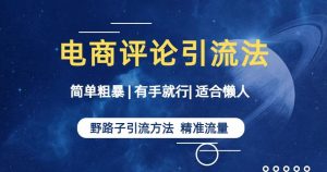 简单粗暴野路子引流-电商平台评论引流大法,适合懒人有手就行【揭秘】-知一资源网