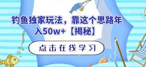 钓鱼独家玩法,靠这个思路年入50w+【揭秘】-知一资源网
