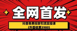 全网首发:抖音免费投放引流实操课(外面收费3980)【揭秘】-知一资源网