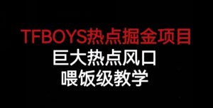 TFBOYS热点掘金项目,巨大热点风口,喂饭级教学-知一资源网