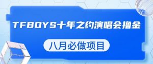 最新蓝海项目，靠最近非常火的TFBOYS十年之约演唱会流量掘金，八月必做的项目【揭秘】-知一资源网