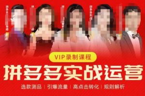 2023推易拼多多实战运营,选款测品、引爆流量、高点击转化、规则解析-知一资源网