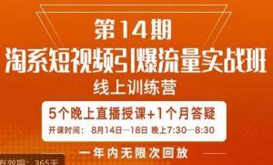 南掌柜·淘系短视频引爆流量实战班,短视频是一个没有天花板的流量入口-知一资源网