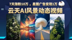 云天AI风景动图视频制作,7天涨粉10万,星图广告变现1万(更新87节课)-知一资源网