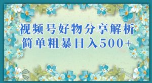 视频号好物分享解析，简单粗暴可以批量方大的项目【揭秘】-知一资源网