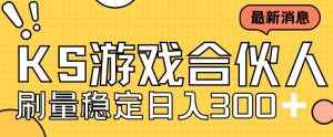 快手游戏合伙人新项目,新手小白也可日入300+,工作室可大量跑-知一资源网