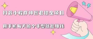 抖音小程序神图君撸金项目,用手机每天拍个手型挂载一下小程序就能赚钱【揭秘】-知一资源网