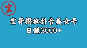 宝哥揭秘抖音美女号玩法,日赚3000+【揭秘】-知一资源网