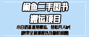 外面卖1980的闲鱼二手图书搬运项目,小白必备直接搬运,轻松月入1w+【揭秘】-知一资源网
