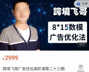 跨境飞哥·广告优化高阶课第二十三期,8*15数模广告优化法,用数据驱动决策-知一资源网