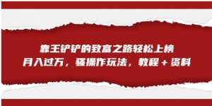 靠王铲铲的致富之路轻松上榜,月入过万,骚操作玩法(教程+资料)【揭秘】-知一资源网