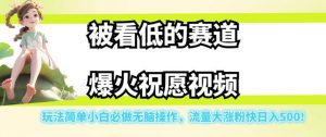 被看低的赛道爆火祝愿视频,玩法简单小白必做无脑操作,流量大涨粉快日入500-知一资源网