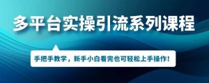 多平台引流实操系列课程,新手小白看完也可轻松上手进行引流操作-知一资源网