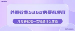 外面收费5360的暴利项目,几分钟就收一次钱是什么体验,附素材【揭秘】-知一资源网
