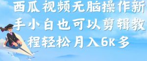 西瓜视频搞笑号,无脑操作新手小白也可月入6K-知一资源网