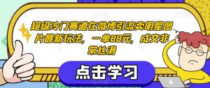 超级冷门赛道在微博引流卖明星图片最新玩法,一单88元,成交非常丝滑【揭秘】-知一资源网
