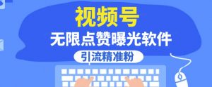 全网首发,视频号无限点赞曝光,引流精准粉【揭秘】-知一资源网